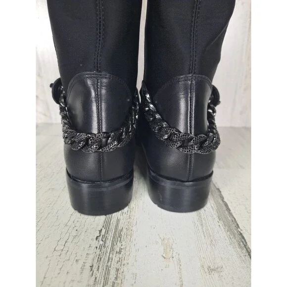 Karl Lagerfeld Paris Shay Over-The-Knee Boots Womens Black Size 7M Dark Romantic - Picture 8 of 16